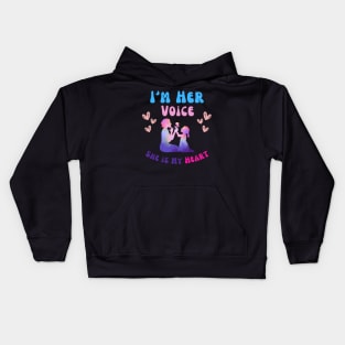 Autism Mom I'm Her Voice She is My Heart daughter Autism Kids Hoodie